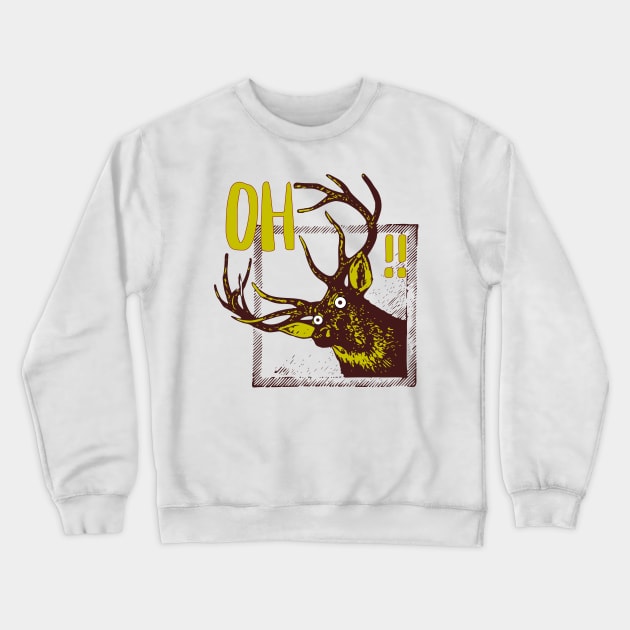 A Funny Animal Pun - Oh Deer Funny!! Crewneck Sweatshirt by vystudio